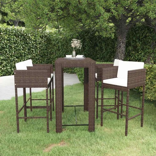 Rattan garden bar set with - rattan,