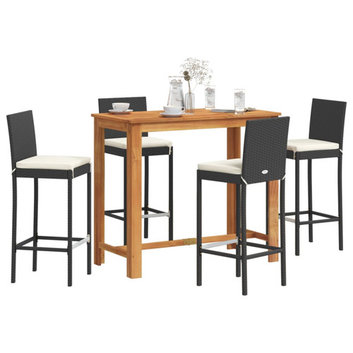 Outdoor bar set 120cm - bar, black