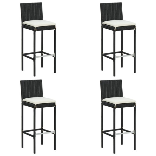 Walplus bar stools 4pcs - bar, black